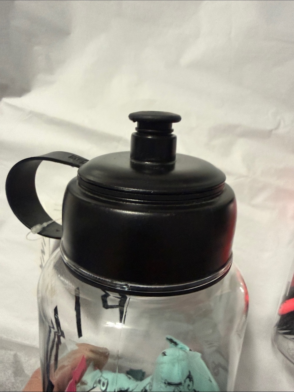 PINK 32oz. Clear Water Bottle w/ Black PINK Letters (NWT) & Mini dog - Picture 5 of 8